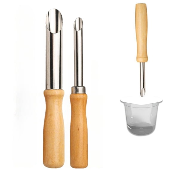 MODANU 2 Packs Straw Puncher for Plastic Lids Lemonade, Stainless Steel Straw Hole Puncher for Drilling, Sculpture, Pottery Tools, DIY Tools(2 Sizes)