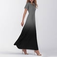 thumbnail image 3 of NAMTYQX Long Summer Dresses for Women 2025 Chiffon Short Sleeve V Neck Casual Dresses for Women 2025 Dark Gray Size XL, 3 of 5