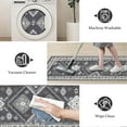thumbnail image 3 of TECHVIDA 2'x6' Hallway Runner Rug Boho,Non Slip Machine Washable Rugs for Hallway Kitchen,Dark Grey, 3 of 10