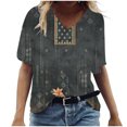 thumbnail image 1 of Birdeem T-Shirt à Col en V pour Femmes, Mode Décontractée, Grande Taille, Imprimé de Fleurs Pittoresques, 1 of 1