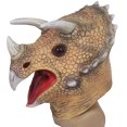 thumbnail image 3 of Máscara de dinosaurio de látex realista con forma de triceratops para Halloween, 3 of 5