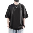 thumbnail image 2 of Camiseta de hombre media manga diseño de estampado único Casual estilo suelto Tops de moda para verano, 2 of 8