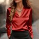 thumbnail image 2 of Camisetas de Manga Larga para las Mujeres de Moda Sólido Casual Suelto Cardigan Superior, Poliéster Suave Invierno Primavera Desgaste, 2 of 7