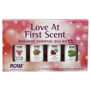 NOW Essential Oils, Love at First Scent Aromatherapy Kit, 4x10ml Including Bergamot, Cinnamon Cassia, Rose Absolute and our Naturally Loveable Essential Oil Blend With Child Resistant Caps