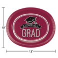 thumbnail image 2 of School Spirit Burgundy Oval Plates, 8pk, 2 of 3