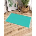 Turquoise Aqua Bathroom Rug 2'X3', Woven Cotton Area Rug With Tassels