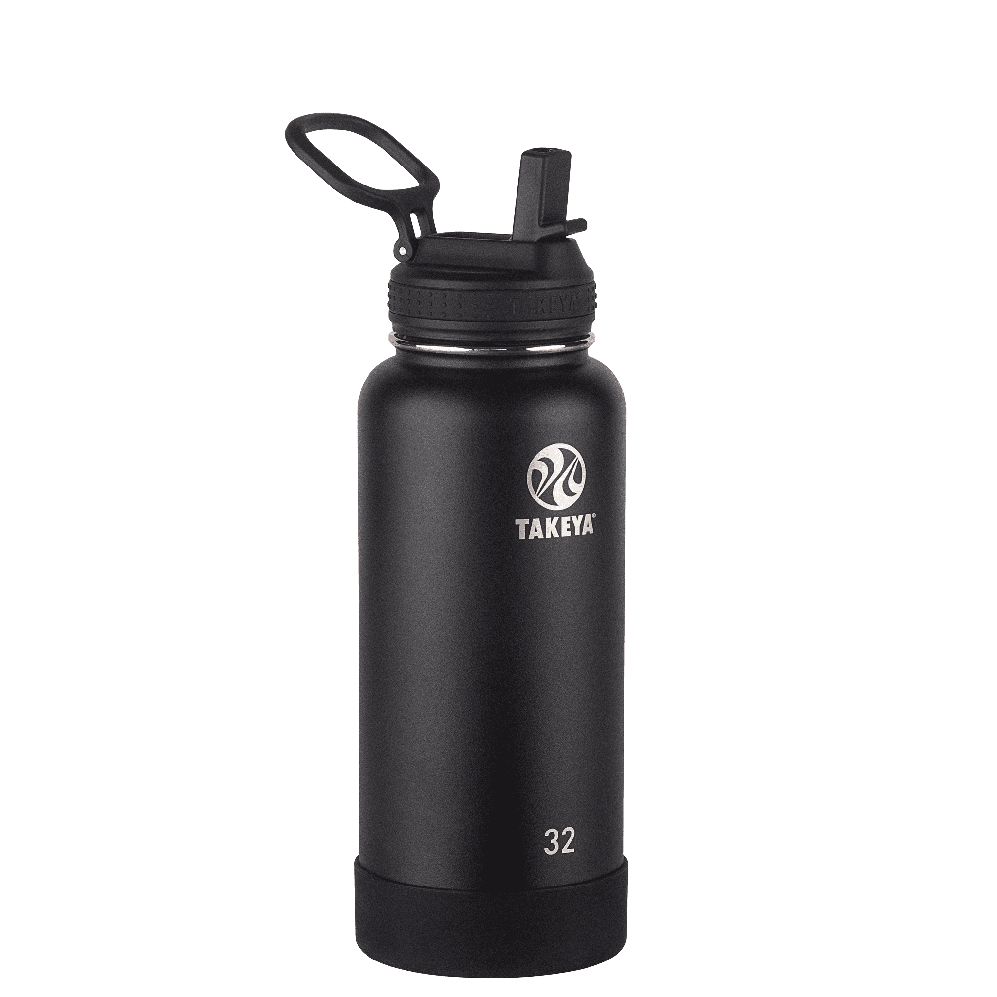 Takeya Actives Stainless Steel Water Bottle w/Straw lid, 32oz Onyx ...