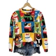 thumbnail image 2 of Craaazy Women's Fall Winter Halloween Christmas Thanksgiving Casual Pumpkin Season Print Gifts Long Sleeved Round Neck Sweatshirt Long Sleeve Vintage Top, 2 of 9