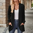 thumbnail image 4 of Womens Loose Fit Casual Open Front Long Sleeve Knit Cardigan Coat With Pockets, 4 of 9