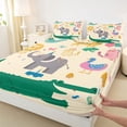 thumbnail image 3 of Homewish Kawaii Elephant Lion Bed Sheets, Cute Zoo Animal King Sheets, Cartoon Crocodile Lover Sheet Set, Super Cozy Room Decor, 4-Piece, 3 of 7