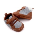thumbnail image 3 of SUNSIOM Infant Baby Fleece Booties Contrast Color Leather Patchwork Non-Slip Winter Warm Shoes, 3 of 6