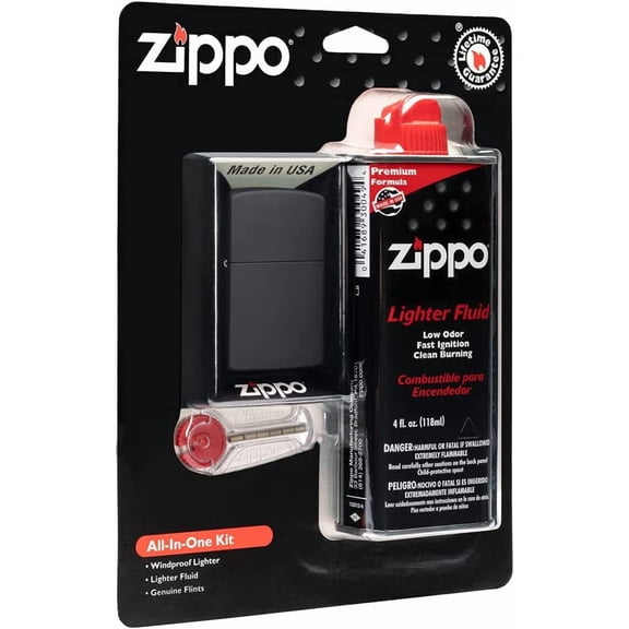All-in-One Kit with Black Matte Windproof Lighter