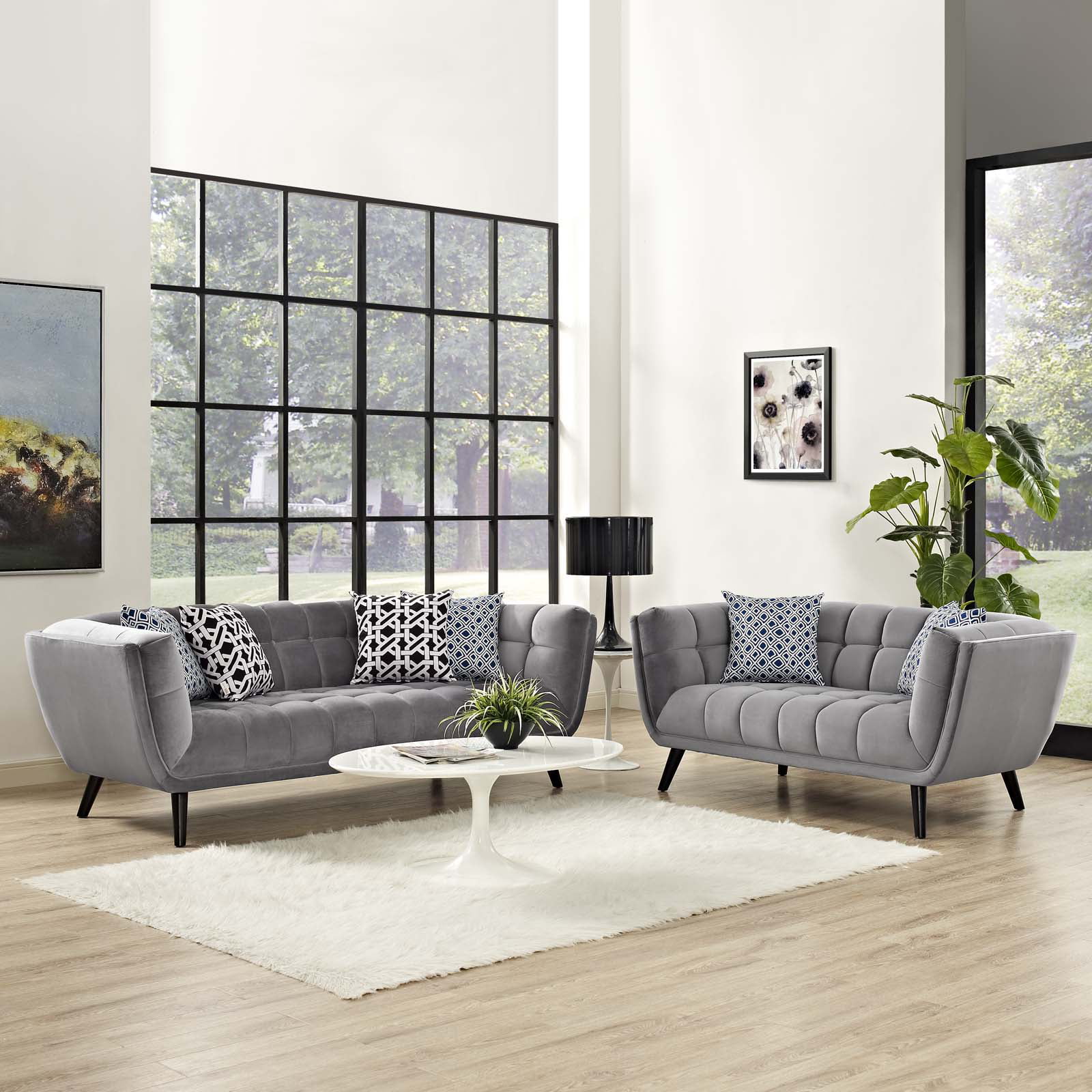 Modern Contemporary Urban Design Living Room Lounge Club Lobby Loveseat