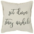 thumbnail image 1 of HomeRoots 403300 Gray & Cream Stay Awhile Decorative Throw Pillow, Natural, 1 of 1