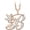 Rose, variant on 14K Yellow Gold Finish Round Cut White Diamond 925 Sterling Silver Diamond Cute Elf Angele With B Initial Letter Pendant Necklace for Women