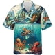 thumbnail image 2 of Camisa de verano para hombre con estampado 3D de pulpo y animales marinos, manga corta, botones de solapa, camisas personalizadas para viajar al trabajo, estilo hawaiano, 2 of 5