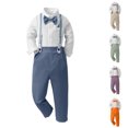thumbnail image 6 of Boy Suit Baby Boy Formal Outfit Set with Shirt Bow Tie Suspenders Pants for Wedding Party Size 9-12 Months, 6 of 6