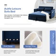 thumbnail image 2 of Aukfa 3 in 1 Convertible Sofa Bed, 55" Velvet Loveseat Sleeper with 2 Pillows & USB Port, Blue, 2 of 8