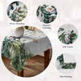 thumbnail image 5 of Green Snowman Christmas Table Cloth Waterproof Tablecloths, Xmas Snowflake Eucalyptus Leaves Tablecloth Dining Table Cover for Kitchen Party Tabletop Outdoor, Rectangle Tablecloth 52x70 Inch, 5 of 9