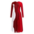 thumbnail image 5 of YIZYIF Womens Long Sleeve Liturgical Praise Dance Dress Worship Church Costume Lyrical Dance Performance Dress Red XXL, 5 of 7