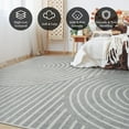 thumbnail image 3 of Boho Area Rug 5x7 Machine Washable Rugs for Living Room Non Slip Soft Carpet Geometric Jacquard Textured Carpet for Bedroom Dining Nursery Office Living Room Rug-Smoke Grey, 3 of 12