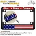 thumbnail image 2 of Motorcycle Metal License Plate Frame with Duty Honor Country USA Flag Design - Black, 2 of 8