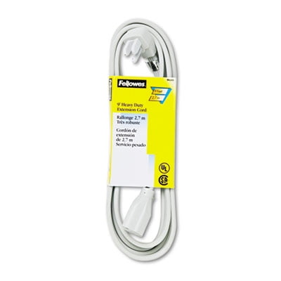 

1Pc Fellowes Indoor Heavy-Duty Extension Cord 3-Prong Plug 1-Outlet 9ft Length Gray (99595)G7