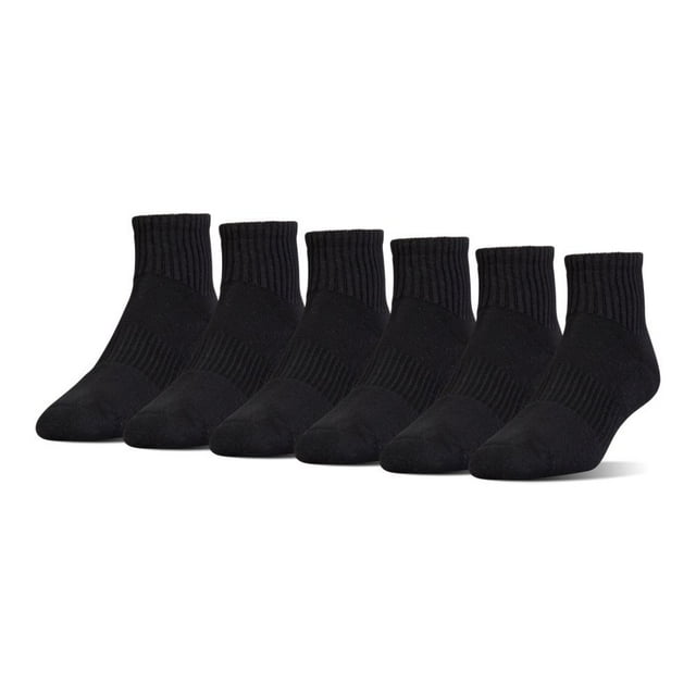 Calcetines Under Armour Cotton Quarter unisex negro/gris, 6 pares