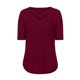 thumbnail image 5 of Pntutb Mujeres tops Sexy con cuello en V Cruz Collar Soild Camiseta de manga corta Blusa Pntutb Pntutb-6109, 5 of 7