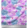 thumbnail image 1 of Soimoi Purple Cotton Voile Fabric Floral Print Fabric by The Yard 56 Inch Wide, 1 of 1
