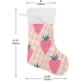 thumbnail image 2 of Coolnut Strawberry Christmas Stocking Personalized Large Candy Stocking, Xmas Stockings Decoration Hanging Gift for Family Holiday Party Ornaments Decor Fireplace, 2 of 7