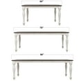 thumbnail image 2 of French Chic 9PC Extendable 60-96" Dining Table Set w 8 Chairs White/Brown Wood, 2 of 5