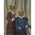 thumbnail image 2 of Fab Funky 26x32 Gold Ornate Wood Framed with Double Matting Museum Art Print Titled - Fox Couple Edwardians, 2 of 4