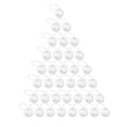 thumbnail image 2 of FELTECHELECTR Kit de decoración de bolas de nieve para árbol de Navidad (36 piezas, 4 cm, blanco), 2 of 7