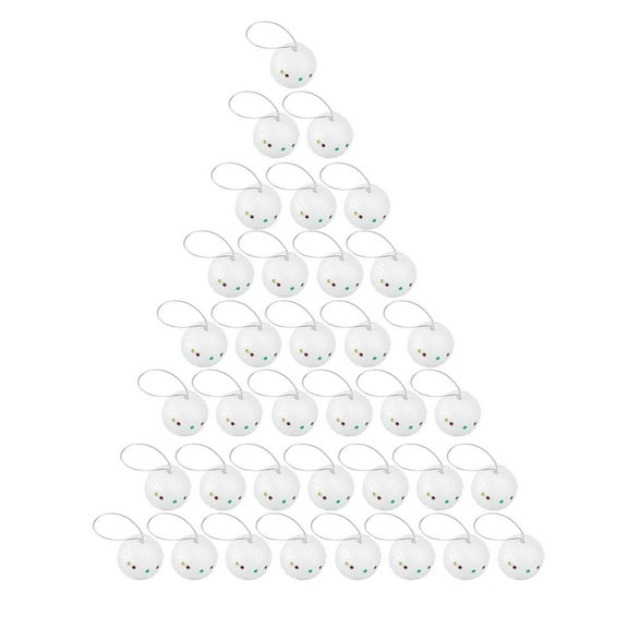 unbranded  36 PCS Christmas Snow Globe Tree Decorations Fake Ornaments for Snowballs White