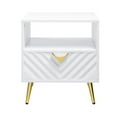 thumbnail image 2 of ACME Table d'Appoint Gaines en Blanc, Fini Très Lustré, 2 of 3
