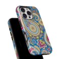 thumbnail image 6 of DesignSkinz Scratch-Resistant Hard Slim Case Compatible with iPhone 16 (Compatible with MagSafe) - Subtle Blue & Yellow Paisley Pattern, 6 of 9