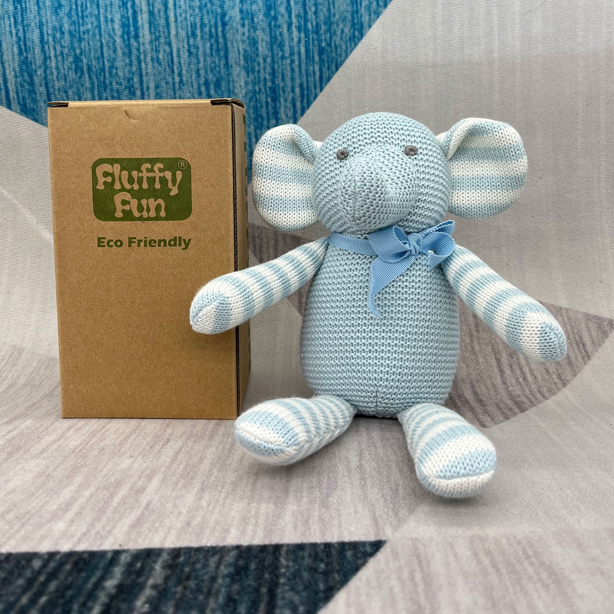 Organic Cotton Baby Stuffed Animal Toy, Soft Plush elephant, Blue 6-Inch, Safe for Newborns 0-36 Months | Hypoallergenic & Machine Washable