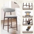 thumbnail image 6 of COLAMY Upholstered Counter Height Bar Stools Set of 4, Kitchen Island Stools with Back, Suitable for 34"-41" Table, Modern Counter Chairs with Wood Legs for Dining Room, Light Grey, 6 of 11