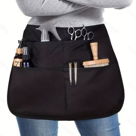HEMOTON Hair Stylist And Gardener Waist Apron 5 Pocket Oxford Cloth Tool Apron For Salon And Outdoor Tasks Hairstylist Tool Apron For Cosmetology Men Women