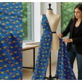 thumbnail image 5 of Soimoi Blue Cotton Voile Fabric Circle & Owl Cartoon Print Sewing Fabric Yard 42 Inch Wide, 5 of 7