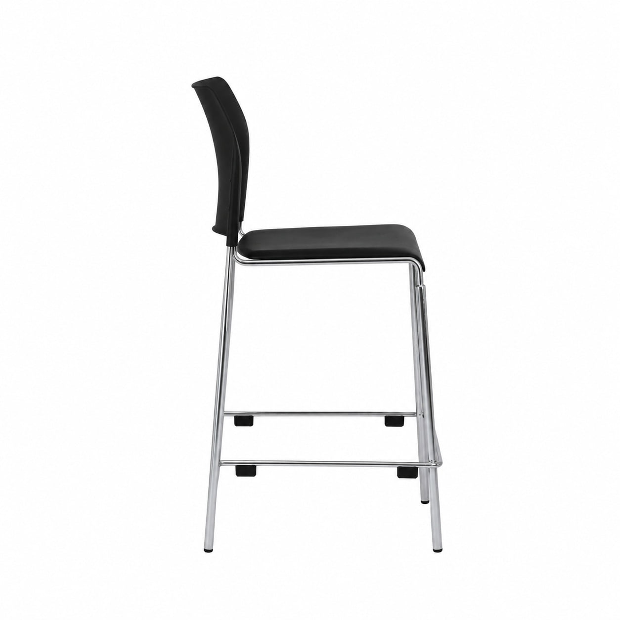 Hampden Furnishings Jody Black Vinyl Padded 24-Inch Counter Height Stack Stool