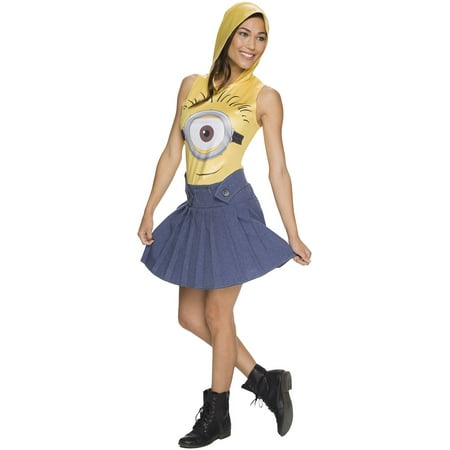 Rubie's Costume Co Women's Minion Face Hooded Costume Dress, Yellow, Small