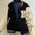 thumbnail image 2 of Nueva chaqueta de béisbol universitaria Don't Cry para niñas 2024, para hombres y mujeres, 1:1, de alta calidad, con mangas de cuero y bordado de toalla de retazos, 2 of 5