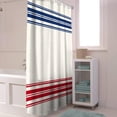 thumbnail image 4 of Red Blue Stripes Shower Curtain, Happy 4 th of July Shower Curtain Set with Hooks, Spring Summer Waterproof Fabric Shower Curtains for Bathroom Decor, 72x72 Inch Bath Curtain, 4 of 6