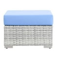 thumbnail image 3 of Lounge Chair Ottoman, Rattan, Wicker, Light Grey Gray Light Blue, Modern Contemporary Urban Design, Outdoor Patio Balcony Cafe Bistro Garden Furniture Hotel Hospitality, 3 of 6