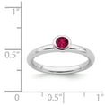 thumbnail image 7 of 925 Sterling Silver Stackable Expressions Low 4mm Round Cr. Ruby Ring Size: 5; for Adults and Teens; for Women and Men, 7 of 7