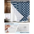 thumbnail image 3 of No Hook Cloth Fabric Shower Curtain with Snap in Liner, Lake Blue Moroccon Waterproof Shower Curtains Set with See Through Top Window, Minimalist Ethnic Bohemian Aesthetic Bath Curtains 72"x96", 3 of 6