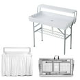 thumbnail image 7 of Outdoor Ice Cooler Folding Table with Drain, Ice Tables with Skirt and Extra Storage Shelf for Parties, Cooler Server for Camping, Picnic, Wedding, BBQ, 7 of 7