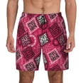 thumbnail image 3 of Uemuo Geometry Pattern Mens Swim Trunks Quick Dry Board Shorts with Mesh Lining, Stretch Beach Shorts Quick Dry No-Chafing Board Shorts-3X-Large, 3 of 9